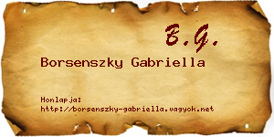 Borsenszky Gabriella névjegykártya