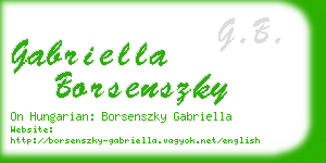 gabriella borsenszky business card